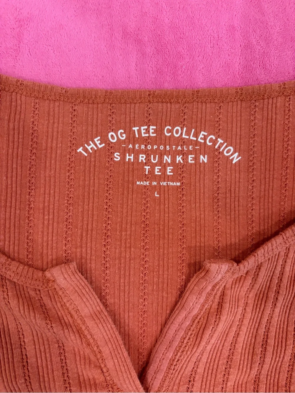 Aeropostale Rust Ribbed Long-Sleeve Crop Top